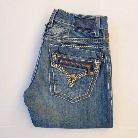 Robin's Jean Jeans New Mens Robins Jean Zipper Flap Straight Jeans